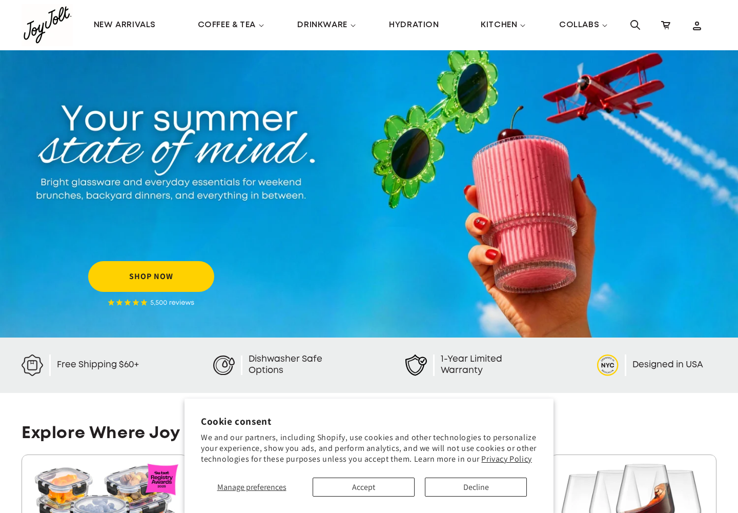 JoyJolt website designed by Falcon Marketing