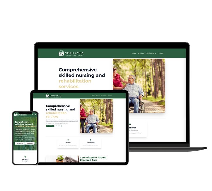 Green Acres Healthcare website designed by Falcon Marketing