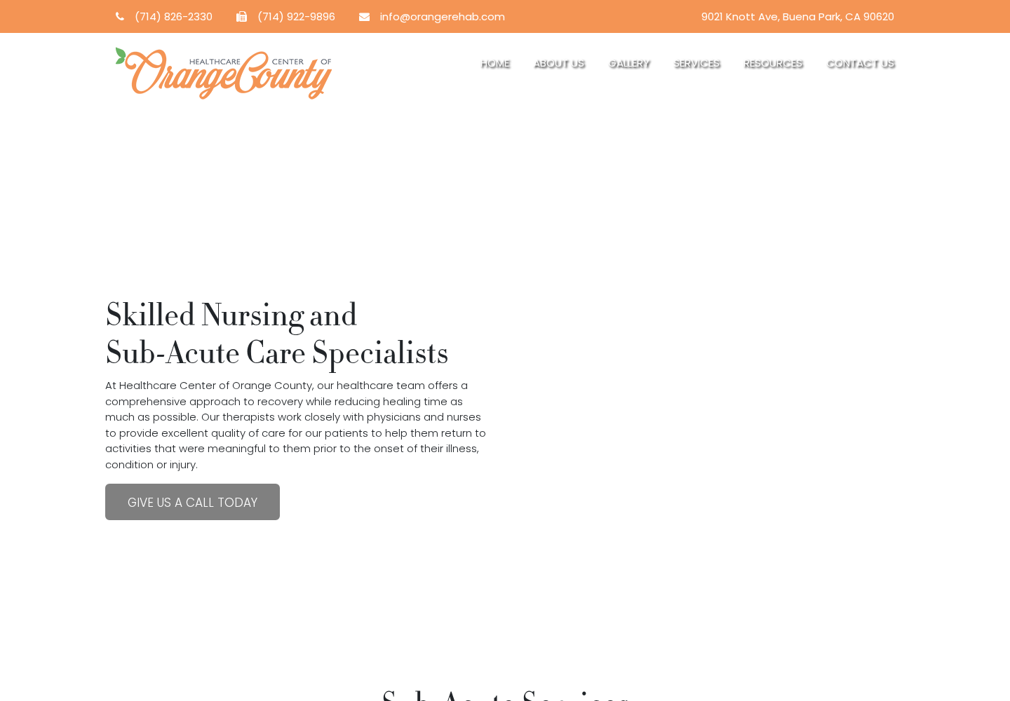 Healthcare Orange County website designed by Falcon Marketing