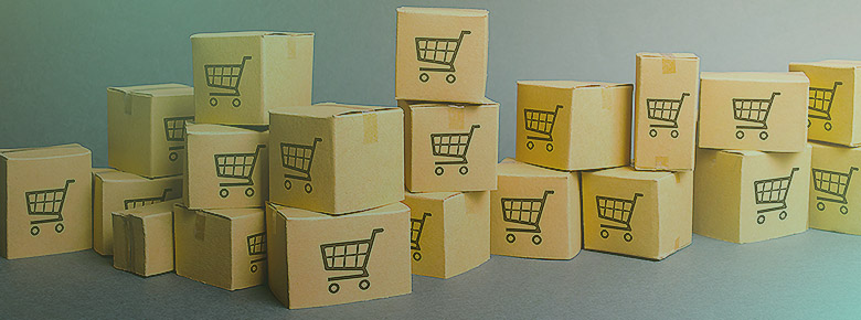 Stack of boxes meant to represent eCommerce shop