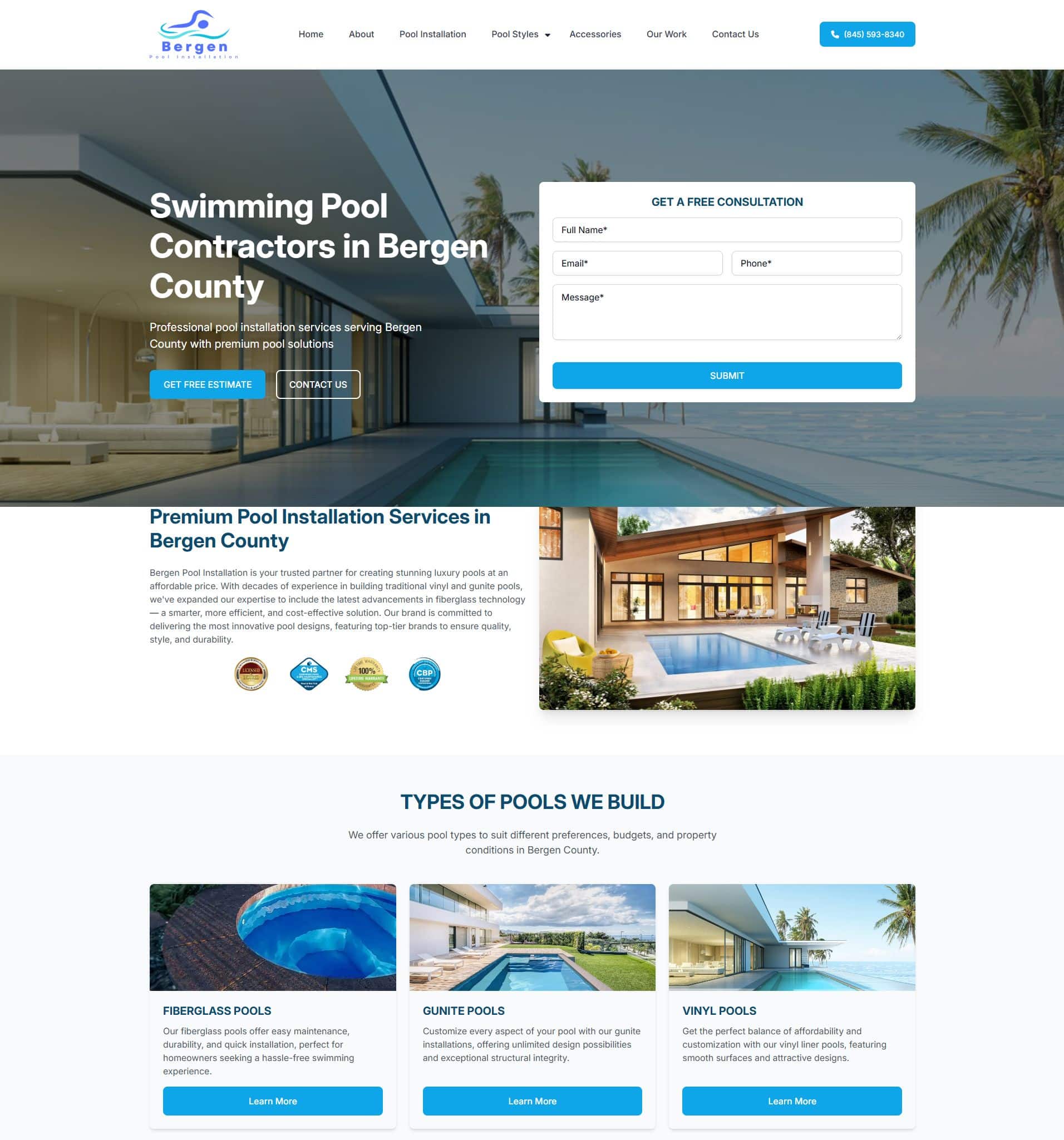 Bergen Pool Installation Home Page